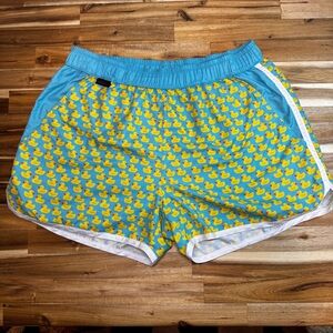 Jack‎ Adams USA Running Shorts M Rubber Ducky Print Yellow Blue Activewear Swim